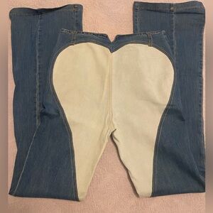 The Buckskin Babes Denim Jeans- Heart Style Back Side